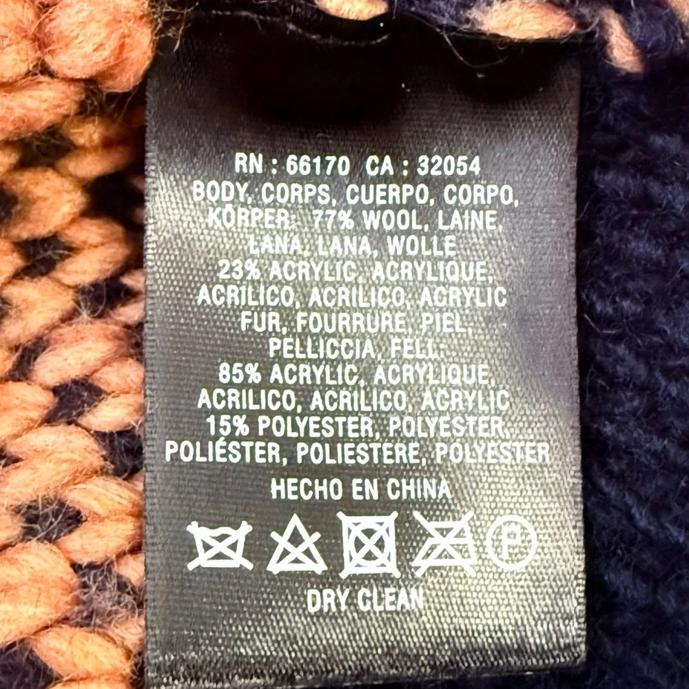 Anthropologie Sparrow‎ Latitudes Wool Blend Faux Fur Neck Zipped Jacket Size S
